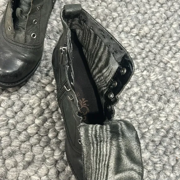 Aetrex Women’s Black Leather Moto Boots Size 38.5