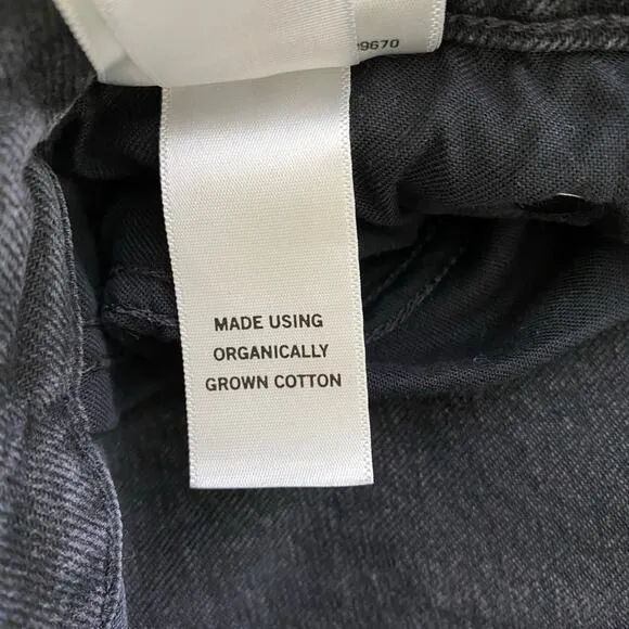 AGOLDE Riley Size 30 Panoramic Gray Black High Rise Straight Crop Stretch Casual