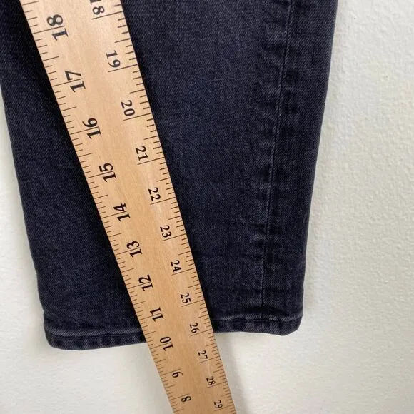 AGOLDE Riley Size 30 Panoramic Gray Black High Rise Straight Crop Stretch Casual