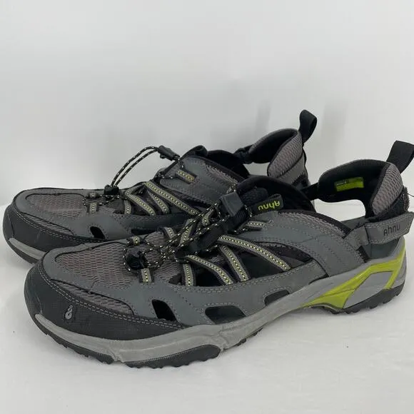 Ahnu Men's Grey Mesh Trail Hiking Sandals Sneakers Size 13