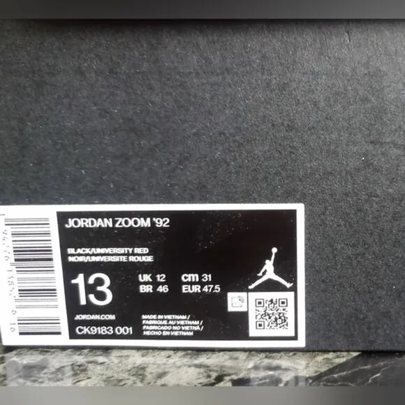 Air Jordan Men's Zoom 92 Basketball Shoes Black Nike Air Jumpman Design