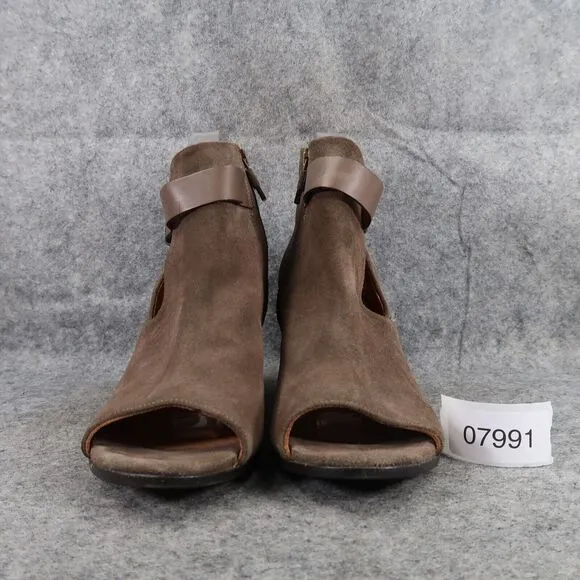 Alberto Fermani Shoes Womens 39 Booties Fashion Leather Cutout Open Toe Brown