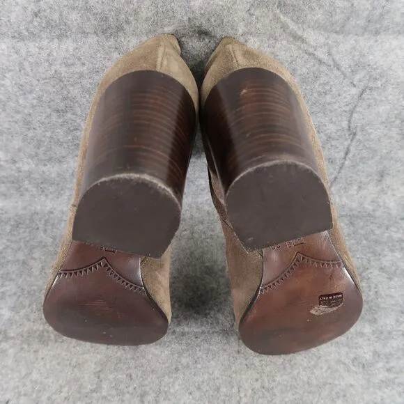 Alberto Fermani Shoes Womens 39 Booties Fashion Leather Cutout Open Toe Brown