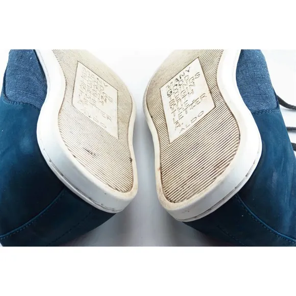 Aldo Fashion Sneakers Blue Fabric Men Shoes Size‎ 9 M
