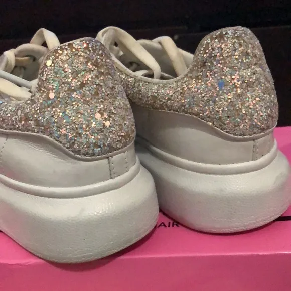 Alexander McQueen Wmns Court Trainer 'White Pink Glitter