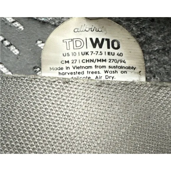 Allbirds Tree Dashers 2 Shoes Womens Sz 10 Black Knit Lace Up Comfort Sneaker TD