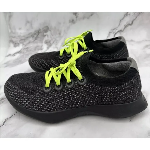 Allbirds Tree Dashers 2 Shoes Womens Sz 10 Black Knit Lace Up Comfort Sneaker TD