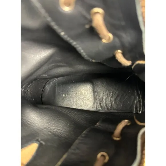 Allsaints Ariel Combat Boots Women's EU 40 Tan Suede Zip Up Ankle