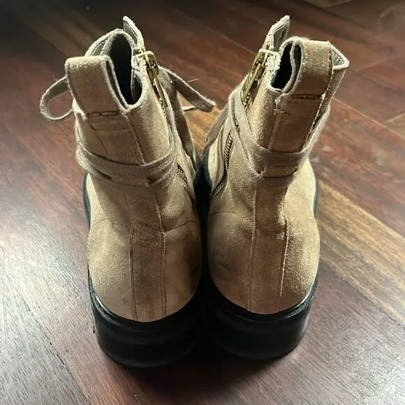 Allsaints Lira tan suede hiker combat boot