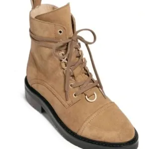 Allsaints Lira tan suede hiker combat boot