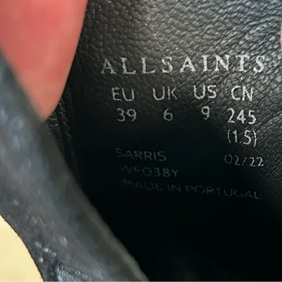 ALLSAINTS Sarris heeled suede boots black size 9 women’s