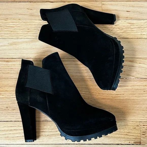 ALLSAINTS Sarris heeled suede boots black size 9 women’s
