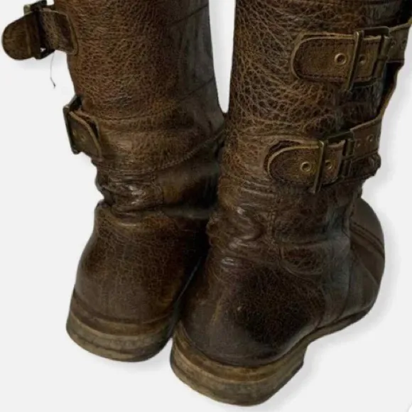 Allsaints Spitalfields Dimisi Distressed Leather Military Boots 36/6