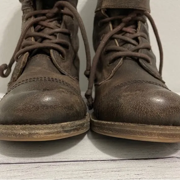 Allsaints Spitalfields Dimisi Distressed Leather Military Boots 36/6