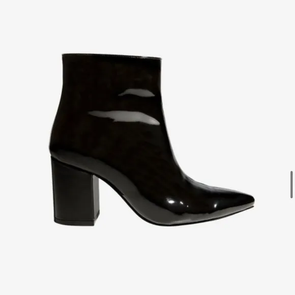 Anine Bing Patent Leather Ankle Boots 41 Black