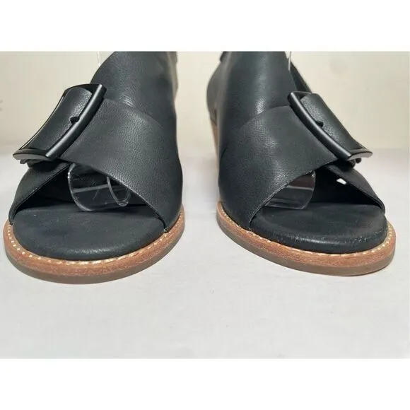 Antelope Women's 505 Black Leather Heeled Sandals size 39 8-8.5