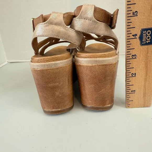 Antelope Women's H12 Evy Leather Platform Wedge Sandals Shoes Size 6 - 6.5 (37)