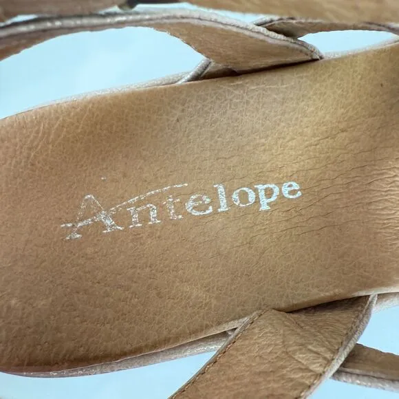 Antelope Women's H12 Evy Leather Platform Wedge Sandals Shoes Size 6 - 6.5 (37)