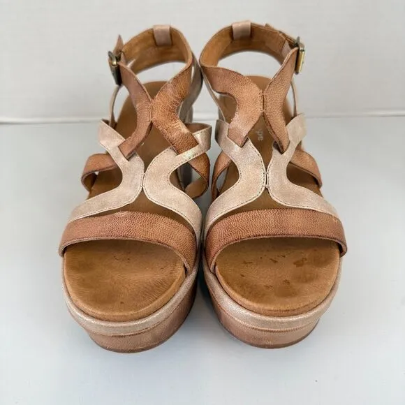 Antelope Women's H12 Evy Leather Platform Wedge Sandals Shoes Size 6 - 6.5 (37)
