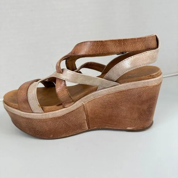 Antelope Women's H12 Evy Leather Platform Wedge Sandals Shoes Size 6 - 6.5 (37)