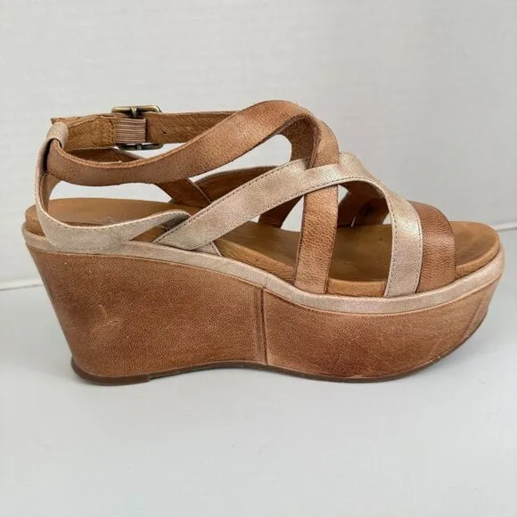 Antelope Women's H12 Evy Leather Platform Wedge Sandals Shoes Size 6 - 6.5 (37)