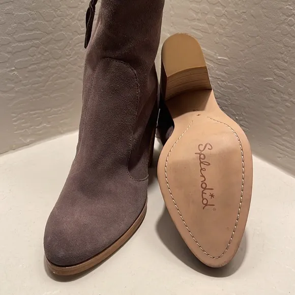 ANTHROPOLOGIE by Splendid Roselyn II Boots size 9 1/2 Taupe Tan Sued leather.