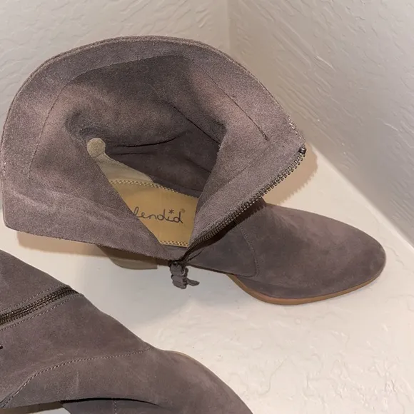 ANTHROPOLOGIE by Splendid Roselyn II Boots size 9 1/2 Taupe Tan Sued leather.