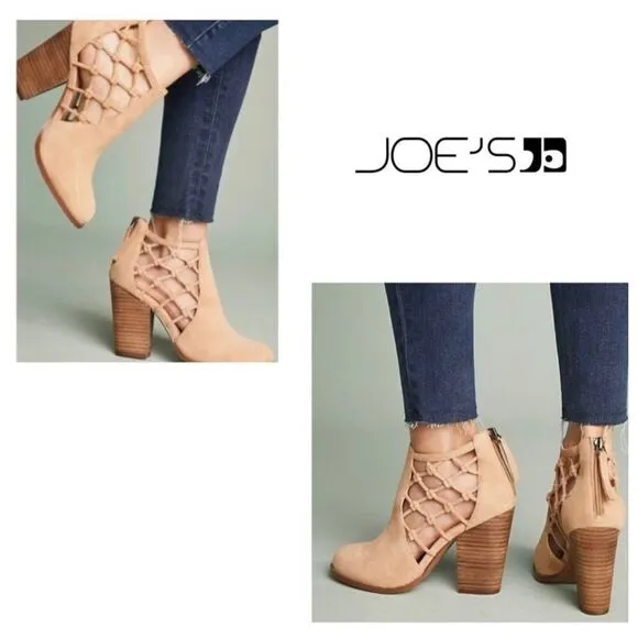 Anthropologie Joe's Jeans Tan Suede Knotted Ankle Boots 9