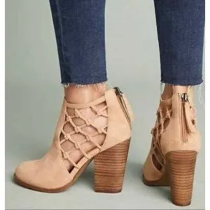Anthropologie Joe's Jeans Tan Suede Knotted Ankle Boots 9
