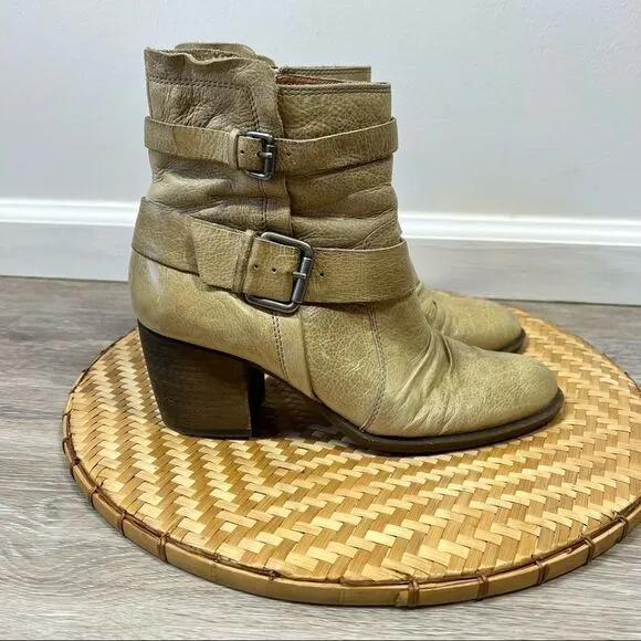 Anthropologie naya leather buckle boots