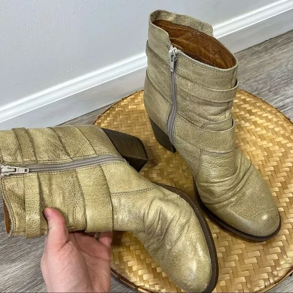 Anthropologie naya leather buckle boots