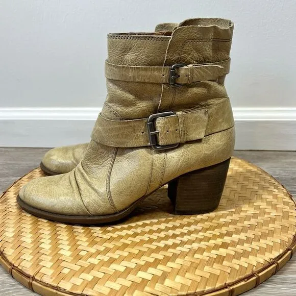 Anthropologie naya leather buckle boots