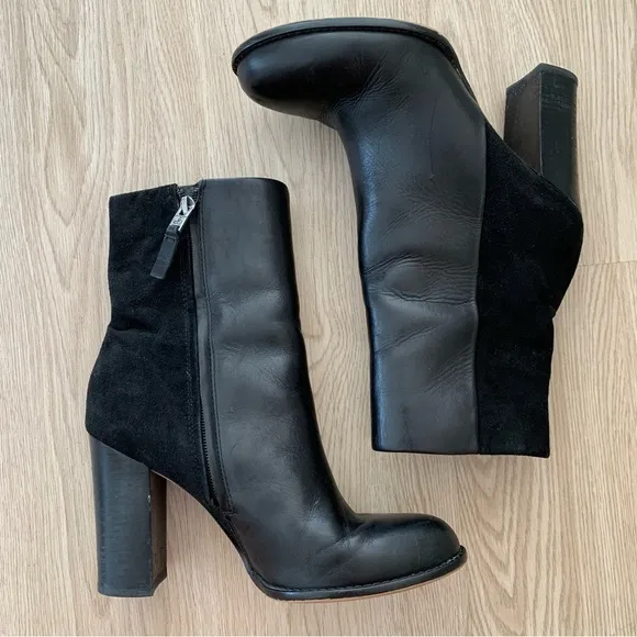 Anthropologie Sam Edelman leather suede ankle boots