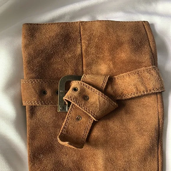 APEPAZZA EU40 / US100 cognac velour leather boots in very good condition