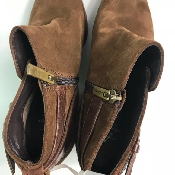 Aquatalia Brown Leather Suede Ankle Boots Sz 6 New