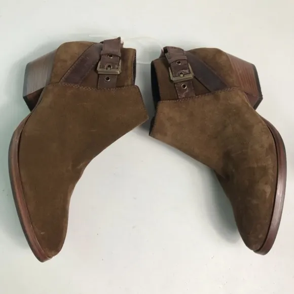 Aquatalia Brown Leather Suede Ankle Boots Sz 6 New
