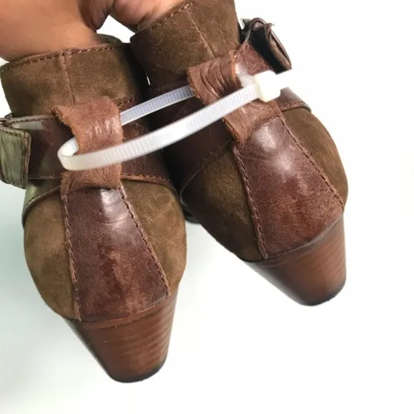 Aquatalia Brown Leather Suede Ankle Boots Sz 6 New