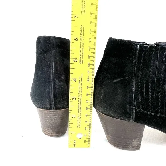 Aquatalia By Marvin K Boots Womens 9.5 Casual Zip Ankle Bootie Black Suede Heels