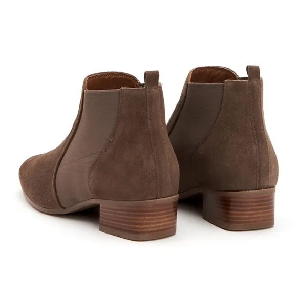 Aquatalia Falco Suede Chelsea Boots Taupe