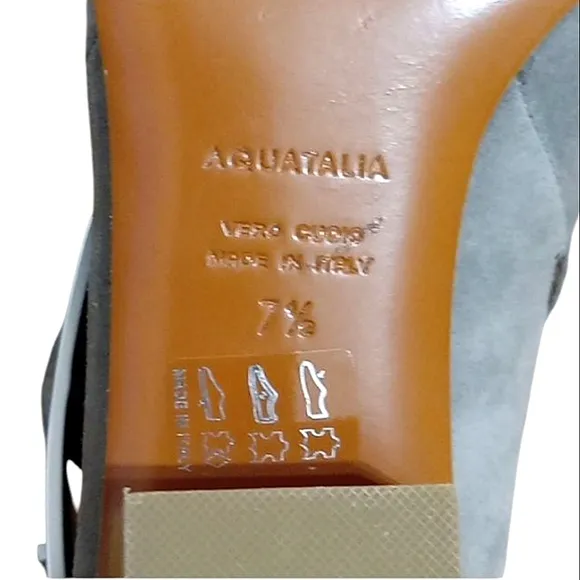 Aquatalia Filomena Ankle Boots in Ash Suede Leather Buckle Detail Pointed Toe