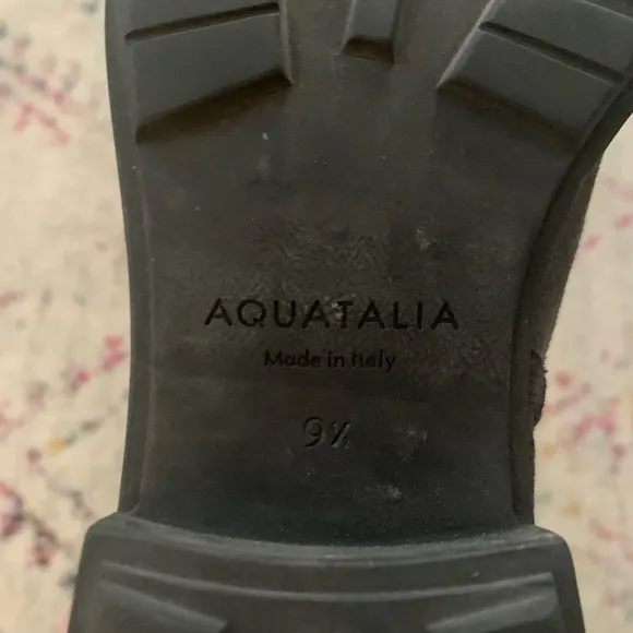 Aquatalia Textured Gray Suede Moto Boots sz 9.5