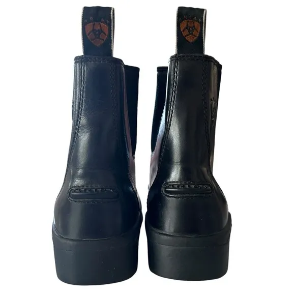 ARIAT DEVON IV PADLOCK KIDS BLACK LEATHER ZIP BOOTS SIZE 13