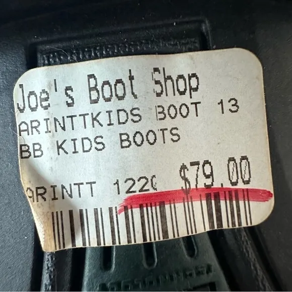 ARIAT DEVON IV PADLOCK KIDS BLACK LEATHER ZIP BOOTS SIZE 13