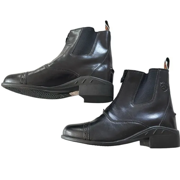 ARIAT DEVON IV PADLOCK KIDS BLACK LEATHER ZIP BOOTS SIZE 13