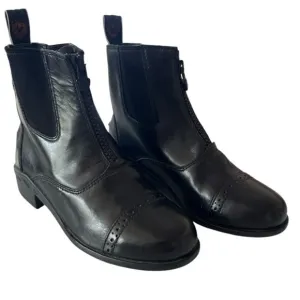 ARIAT DEVON IV PADLOCK KIDS BLACK LEATHER ZIP BOOTS SIZE 13