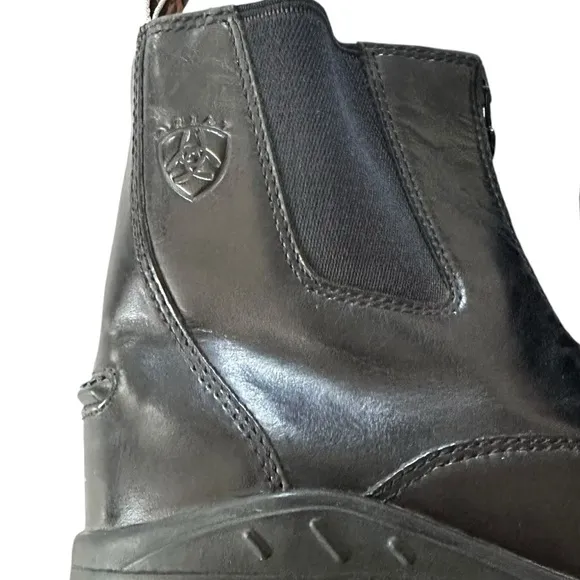 ARIAT DEVON IV PADLOCK KIDS BLACK LEATHER ZIP BOOTS SIZE 13