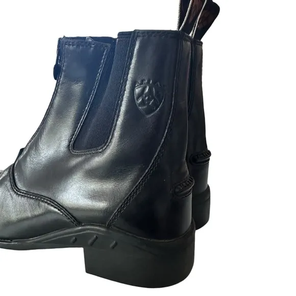 ARIAT DEVON IV PADLOCK KIDS BLACK LEATHER ZIP BOOTS SIZE 13