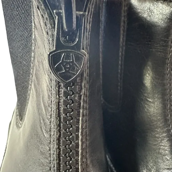ARIAT DEVON IV PADLOCK KIDS BLACK LEATHER ZIP BOOTS SIZE 13