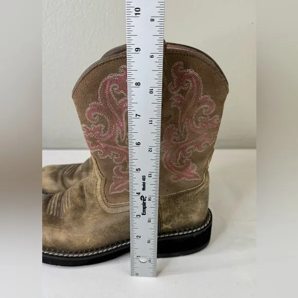 ARIAT FAT BABY 10004730 BROWN LEATHER COWBOY WESTERN BOOTS WOMEN SIZE 7B