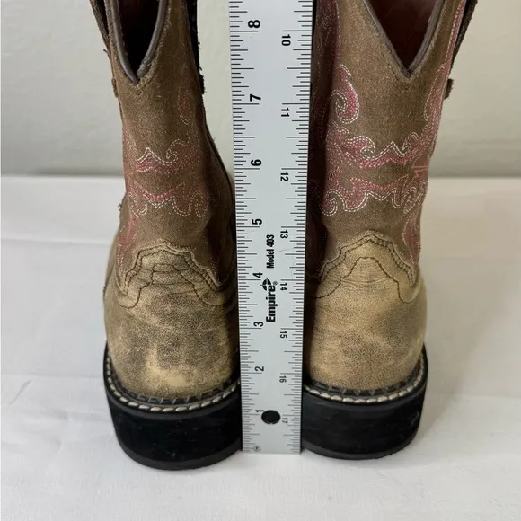 ARIAT FAT BABY 10004730 BROWN LEATHER COWBOY WESTERN BOOTS WOMEN SIZE 7B